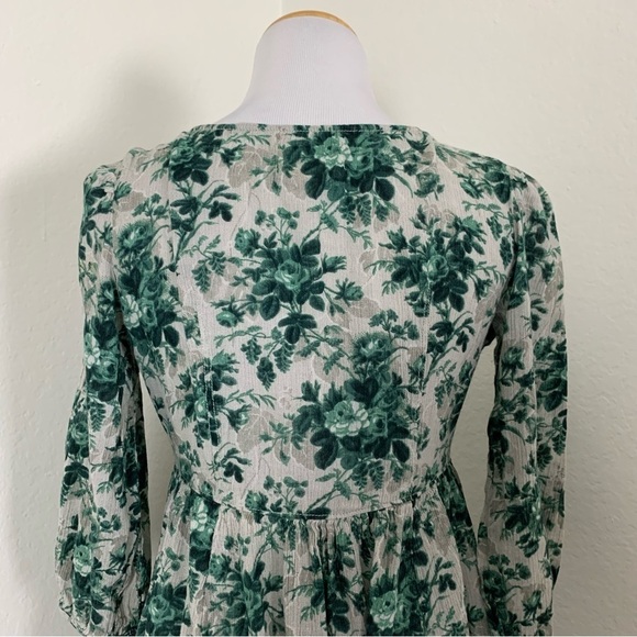 Ralph Lauren Denim & Supply Floral Tunic Top Womens XS Green Pockets Swing - Picture 16 of 16